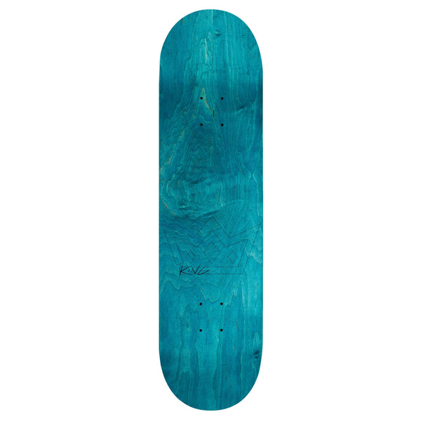 A King Tyshawn Jones Apple Head Black skateboard on a white background.