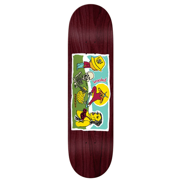 A KROOKED MIKE ANDERSON BONE skateboard deck featuring an image of a boy and a girl.
