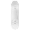 The KROOKED TEAM EYES WHITE DIPPED skateboard deck, measuring 8.06" in width, showcases the word "KROOKED" faintly embossed on the bottom right corner, making it perfect for any KROOKED enthusiast.