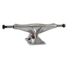 The GRIND KING LOCKER SILVER 8.25" skateboard truck by GRIND KING features a hollow axle and kingpin, Tri-kush bushings, and is shown isolated on a white background.