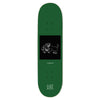 The LOST SOUL IRVING JUAREZ MONSTERS skateboard deck from Lost Soul Skateboards is green and features a line drawing of a dog in the center with "Irving Juarez" text below it, and the "LOST SOUL METAL LOGO" near the bottom. This limited batch design is screen printed for durability and style.