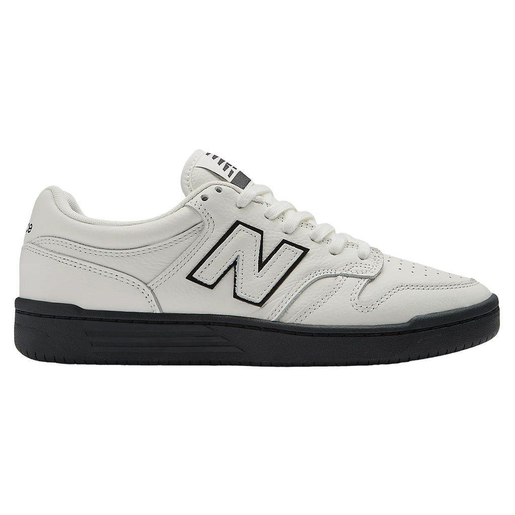 NB NUMERIC men's 480 "YANG" sea salt/black sneakers in white and black featuring a brown/white color option.