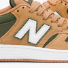 Replace the product in the sentence below with the given product name and brand name.
Sentence: New balance 480 SUEDE TAN, NB NUMERIC.

New balance NB NUMERIC 480 SUEDE TAN / GREEN, NB NUMERIC.