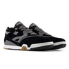 A pair of black NB NUMERIC 770 skate shoes with grey accents, white midsoles, and gum outsoles—featuring FuelCell foam for comfort—side by side on a white background.