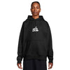 The NIKE SB EMBROIDERED FLEECE HOODIE BLACK is black with a signature box logo in white.
