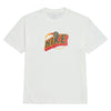 White NIKE SB Sonics Max90 Tee showcasing a retro-style Nike SB logo in red and yellow on the front.