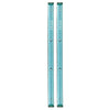 Two 14.5" OPERA ICE BLUE CLEAR RAILS by OPERA, each in blue with the word "OPERA" printed on them and evenly spaced screw holes along their length.