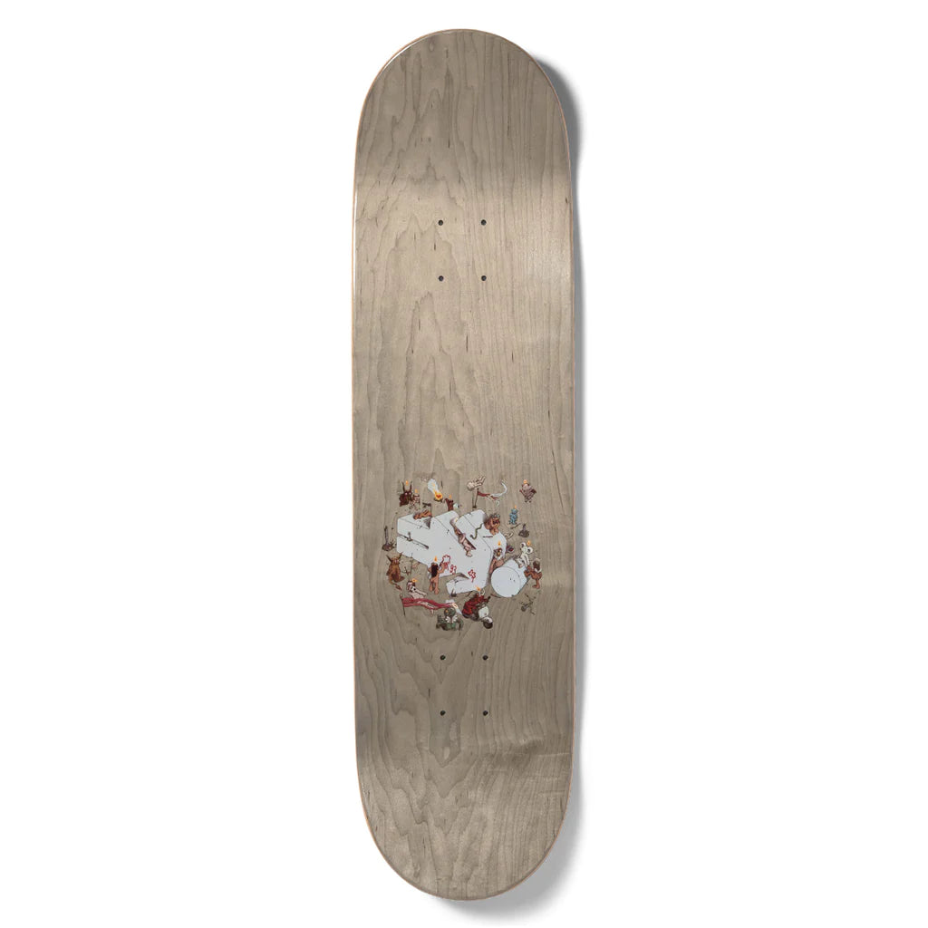 A skateboard with a GIRL GEERING MONUMENTAL deck featuring an image of a dog on it.