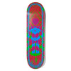 A GIRL skateboard with a red, blue and green design.