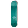 A green CHOCOLATE skateboard with a white CHOCOLATE logo on it.