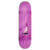 The POLAR BS SMITH CREAM skateboard deck by POLAR features a purple wooden design with a white silhouette of a dancing figure and small text below, displayed on a white background.