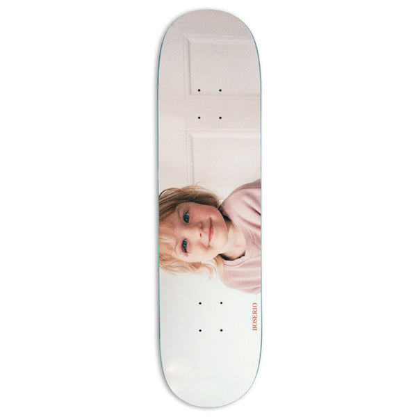 A POLAR skateboard with a picture of a woman on it.
