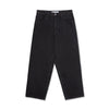 The POLAR BIG BOYS BROWN BLUE jeans by POLAR, featuring a high-waisted straight-leg design in black denim, are crafted from premium cotton and are shown laid flat against a white background.