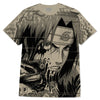 The PRIMITIVE X NARUTO X PAUL JACKSON CLONES TEE SAND showcases a manga-style design by Paul Jackson with an intense, headband-wearing face. Ideal for Naruto fans who love the classic anime aesthetic.