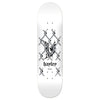 REAL HAYLEY OUTSIDER skateboard deck featuring a barbed wire graphic with "Hayley" and "Aerat" in Gothic font. Crafted for precision using a true fit mold, the board measures 31.3 inches long and 8.06 inches wide for optimal control.