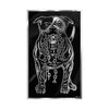 A black and white image of a dog with chains in the REAL FIT MOLD skateshop featuring the REAL ISHOD GOOD DOG SSD24.