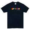 The SCI-FI FANTASY YIN-YANG TEE DARK NAVY features a row of colorful yin-yang symbols above the "SCI-FI FANTASY" logo on the chest.