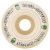 A SPITFIRE F4 KADER PUFFS 99D 56MM RADIAL FULL skateboard wheel with stickers on it.