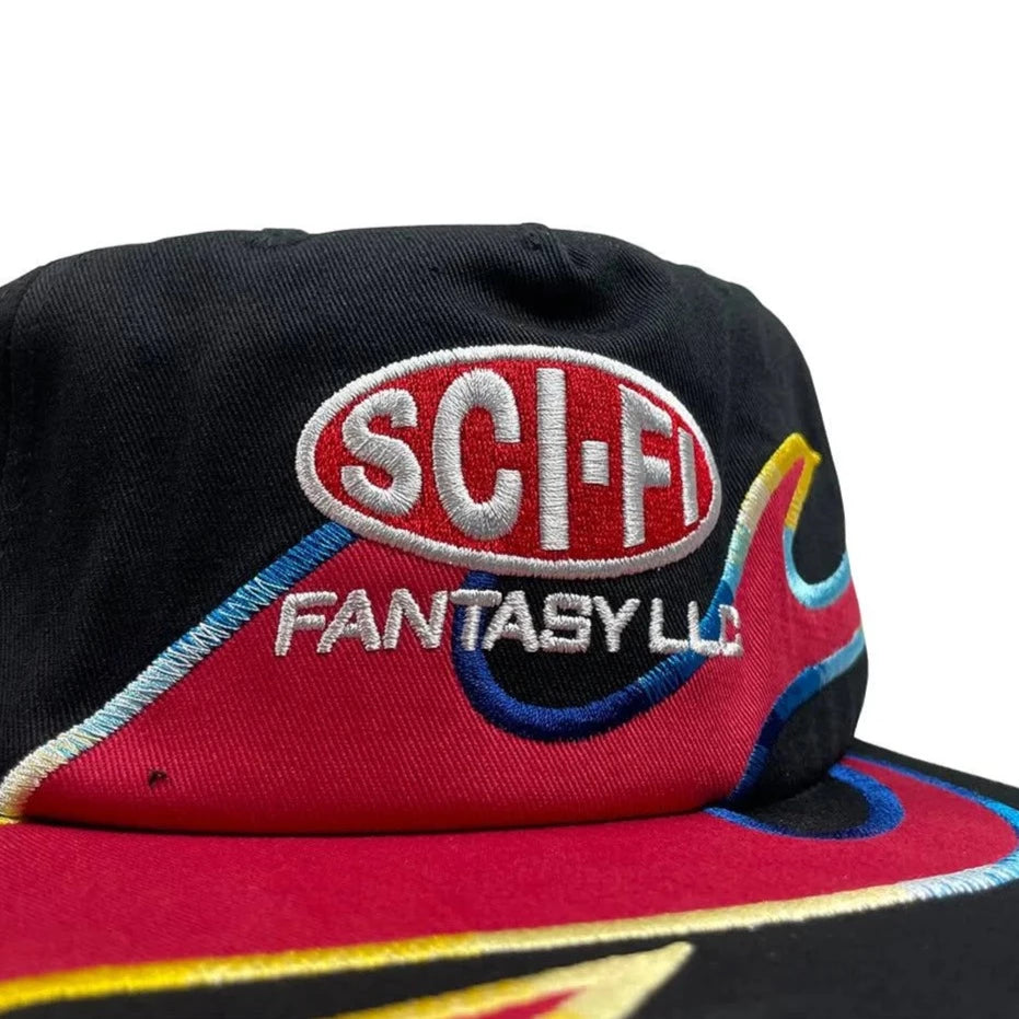 A SCI-FI FANTASY black hat with the word sci-fi on it.