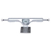The SLAPPY TRUCKS SLAPPY ST1 Hollow Lights 10.0 in gunmetal are beautifully displayed horizontally against a white background, highlighting the visible kingpin and mounting baseplate. These silver skateboard trucks pair perfectly with the Classic Hollow for improved performance and style.