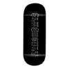 The SLUSHCULT "MID EVIL" FINGERBOARD DECK 34MM features a black deck with bold white stylized vertical text and a Medium Concave design, created in collaboration with DK Fingerboards.