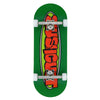 The SLUSHCULT "GROM" Series 009 New Oval Fingerboard is a green entry-level board with white wheels, metal trucks, and a deck featuring the red and yellow "Justice" logo.