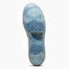 The CONVERSE x TURNSTILE CHUCK 70 HI BLACK / GREY / WHITE shoe showcases a vibrant blue sole resting on a pristine white surface.