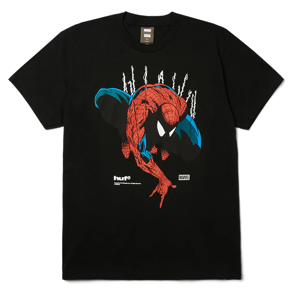The HUF X MARVEL SPIDER-MAN PERCEPTIONS T-SHIRT features a bold Spider-Man graphic and Marvel logo—an essential addition to any Marvel t-shirt collection from HUF.