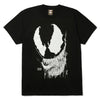 The HUF X MARVEL SPIDER-MAN VILE T-SHIRT by HUF features a striking white Venom face graphic with sharp teeth and a Marvel logo near the hem—perfect for Spider-Man fans.