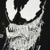 The HUF X MARVEL SPIDER-MAN VILE T-SHIRT by HUF features a black and white graphic of Venom’s face with large eyes and sharp teeth, plus the Marvel logo—a must-have short sleeve cotton tee for Spider-Man fans.