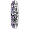 A skateboard with a STRANGE LOVE GOTH PUPPET / GLOW IN THE DARK image of a woman, featuring STRANGELOVE Artwork.