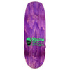 The HEROIN SWAMPY KNOCK OFF skateboard deck by HEROIN features a green skull and "Heroin Skateboards Knock Offs" on a bold purple 10.6" deck, crafted from 7 ply North American maple.