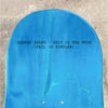 The TEST BEHOLDER 3 SQUARE SHAPE skateboard by TEST features a blue deck with the test logo in black text, a distinctive square nose and tail, and is available in tan/brown colors and sizes 8.125 & 8.625.