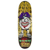 The HEROIN KILLING YOLK SYMMETRICAL EGG skateboard deck features bold graphic text, a cartoonish grinning face with purple gloves and sneakers. Crafted from Hard Rock Maple by HEROIN, this design channels the allegory of fear.