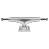 A set of THUNDER TRUCKS INVERTED EDITIONS 147 POLISHED (SET OF TWO), featuring a sleek silver design with visible screws on both ends, perfect for mounting to your skateboard deck by THUNDER.