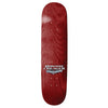 A THANK YOU CREAGER MIX MASTER PLATINUM GUEST MODEL red wooden skateboard deck with visible wood grain and mounting holes.