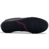 The image shows the black rubber sole of a VANS SKATE CURREN CAPLES DARK BROWN shoe with a red curved accent, DURACAP reinforcement, and a textured grip pattern.