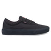 The VANS SKATE CURREN CAPLES DARK BROWN sneaker, a low-top design with flat sole and brown laces, features DURACAP reinforcement and is shown from the side against a white background.