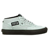 The VANS SKATE HALF CAB GREY OLIVE / BLACK features a light grey upper, black sole and laces, plus a black and white "Half Cab" label—designed by VANS as durable skateboarding shoes for top performance.