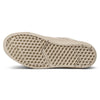 The VANS X ATIBA SKATE HALF CAB WAFFLE CUP OATMEAL BEIGE features a beige waffle-patterned rubber sole with the Vans logo, detailed tread for grip, and WaffleCup outsole technology perfect for skateboarding.
