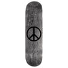 A skateboard with a VIOLET PEACE PSALM 91 BLACK logo on it, featuring a purple woodgrain design.