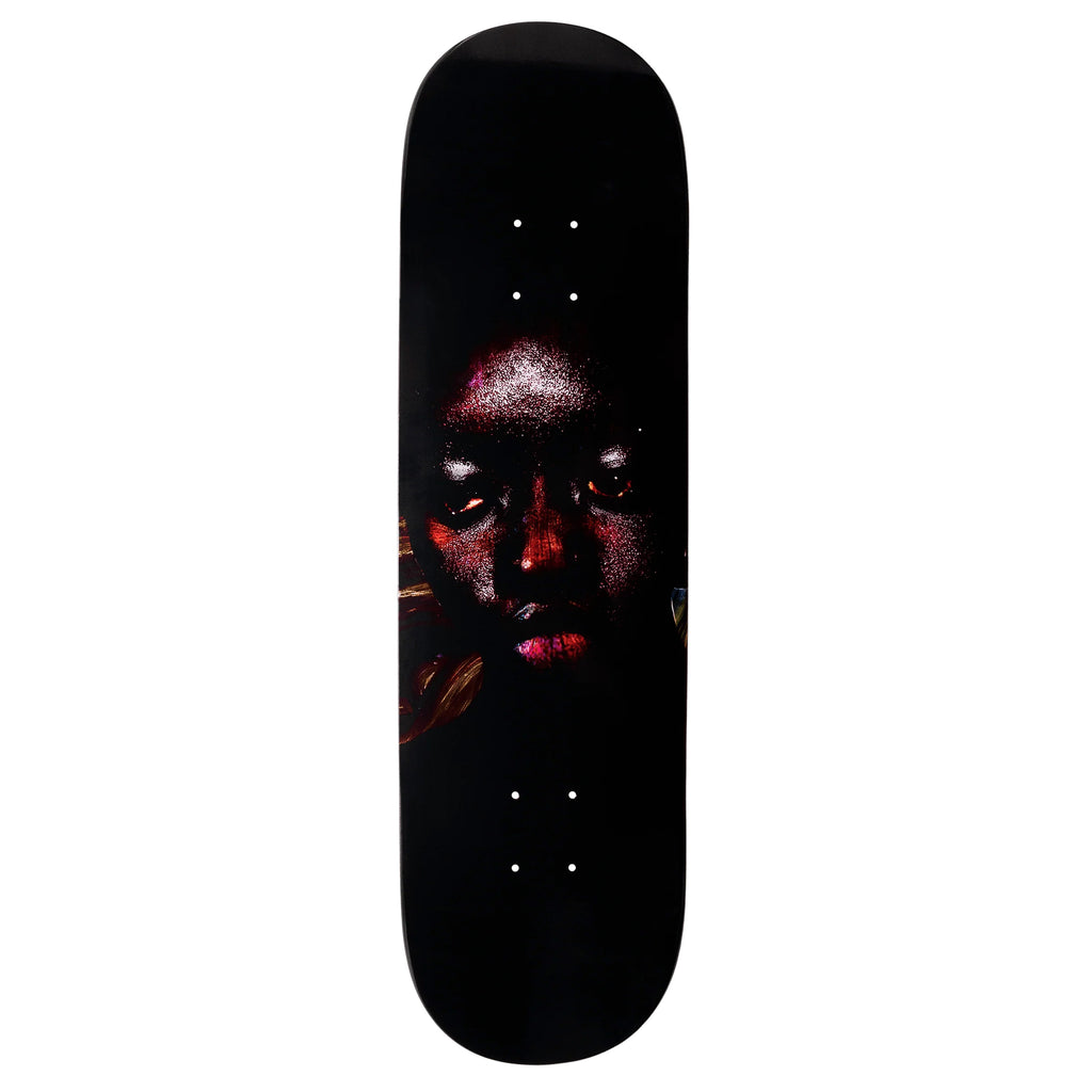 A Violet skateboard featuring the face of a woman, called "VIOLET FRANK DORREY JADE".