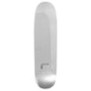 The VIOLET X ALEX OLSON SILVER METAL skateboard deck by violet features silver metal with a diamond plate pattern and a small black VIOLET X logo near one end, shown on a white background.