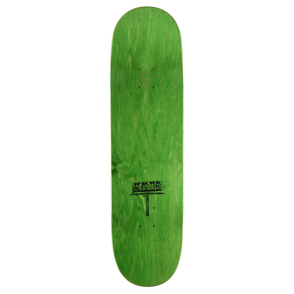 The WKND TANNER BURZINSKI SD4 is a plain green skateboard deck with the WKND black logo and Tanner Burzinski Pro Model text at the center, shown on a white background.
