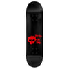 ZERO OR DIE BLOOD DIPPED MATTE BLACK skateboard deck by ZERO features a matte black finish, medium concave, and a striking red skull graphic with "ZERO OR DIE" in red at the center.
