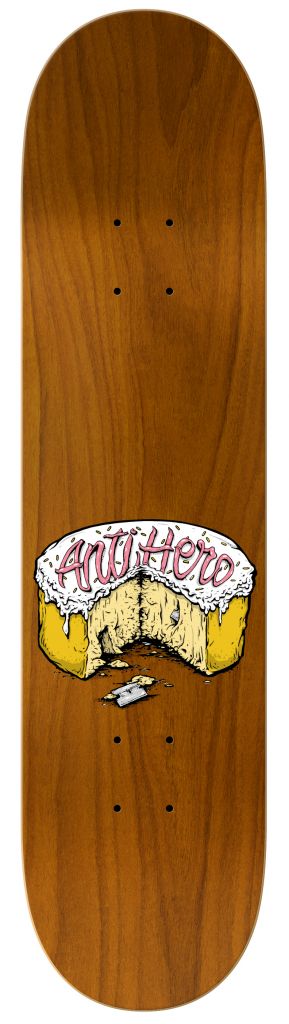 An ANTIHERO skateboard with an ANTIHERO TRUJILO SKANKS 8.62 on it.