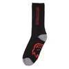 Spitfire Black crew 3 PACK with red Spitfire Classic 87 logo and gray heel and toe areas.