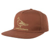 An ANTI HERO BASIC PIGEON SNAPBACK HAT BROWN by ANTIHERO, with a pigeon logo.