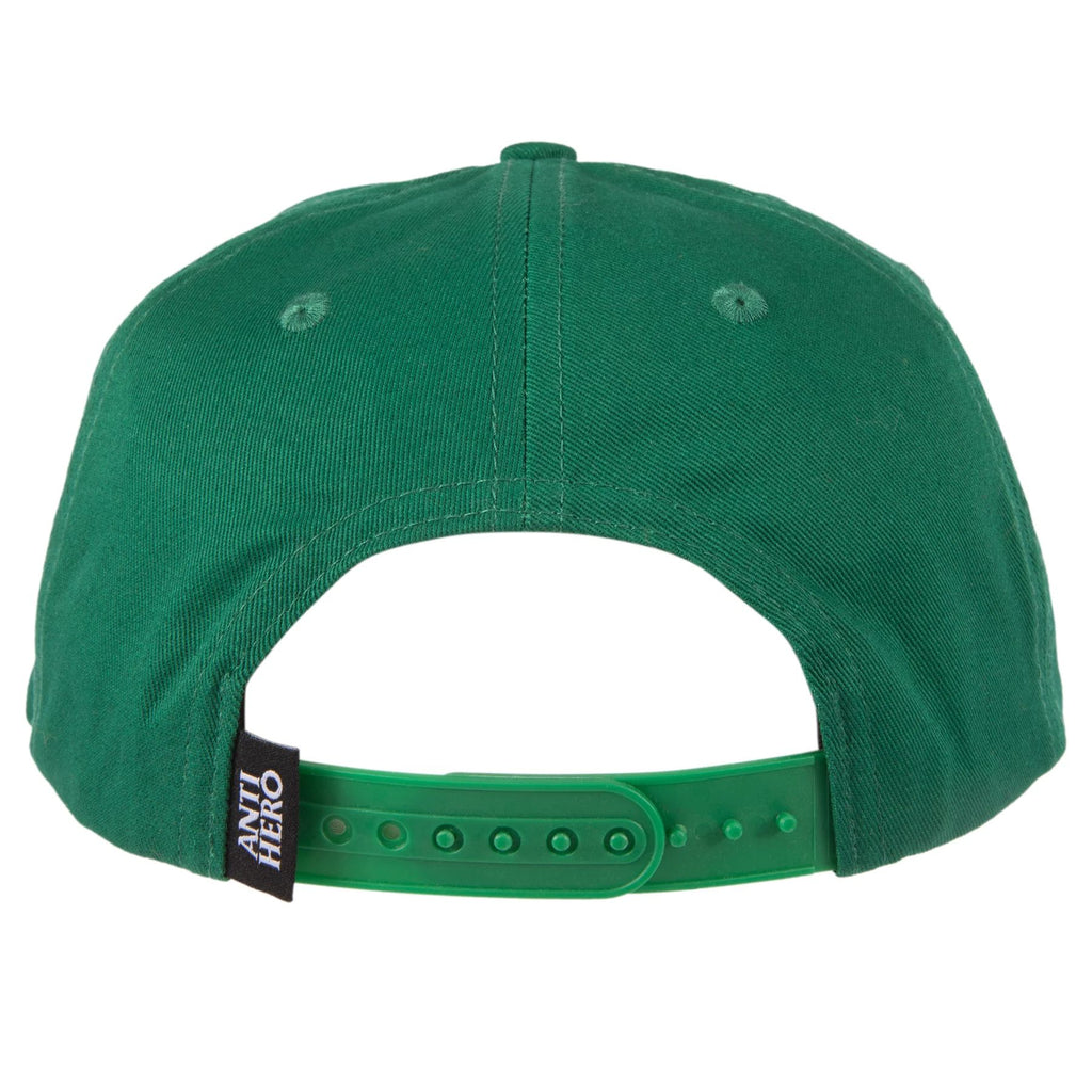 A ANTI HERO LIL PIGEON SNAPBACK HAT DARK GREEN with a black strap by ANTIHERO.