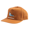 An ANTIHERO LIL PIGEON SNAPBACK MED BROWN with a lil pigeon on it.